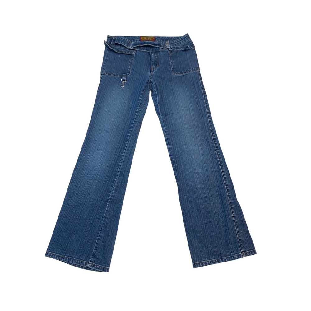 Boom Boom Jeans Womens Size 7/8 Blue Medium Wash Low Rise Flare Y2K Denim